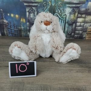Melissa and Doug Burrow Bunny Plush 10" Rabbit Brown White Soft Toy